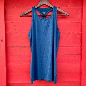 🟥 Athleta striped Razorback long yoga tank top